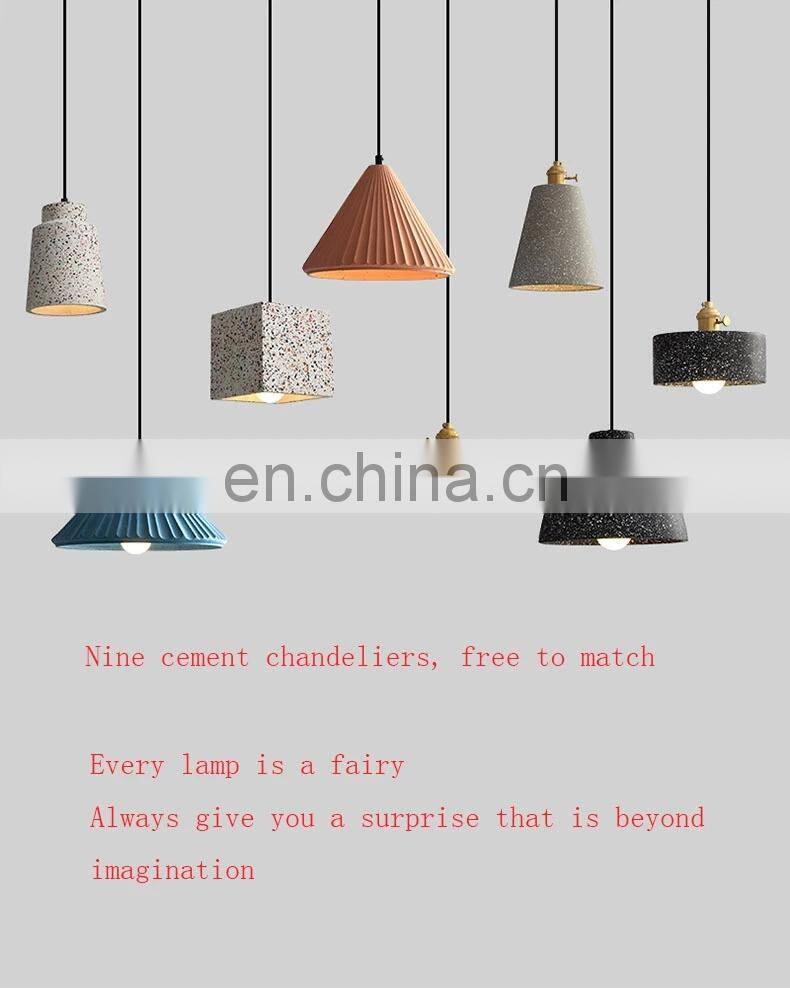 Terrazzo Colorful cement Chandelier Hotel Headboard Acrylic Led Ceiling Pendant Light Kitchen Lamps