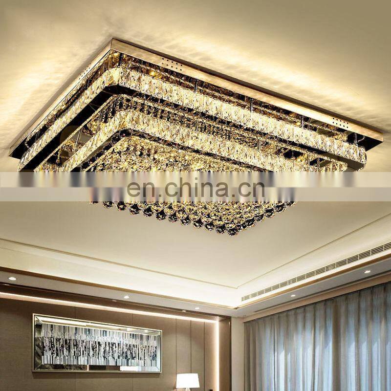 Modern Chandelier Crystal Fixture Pendant Ceiling Lamp Customized Hot Selling Lampen Home Chrome Crystal