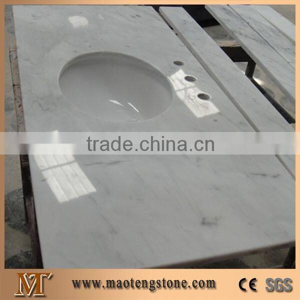 Bianco Carrara White Marble Polished Countertop, Vanity Top