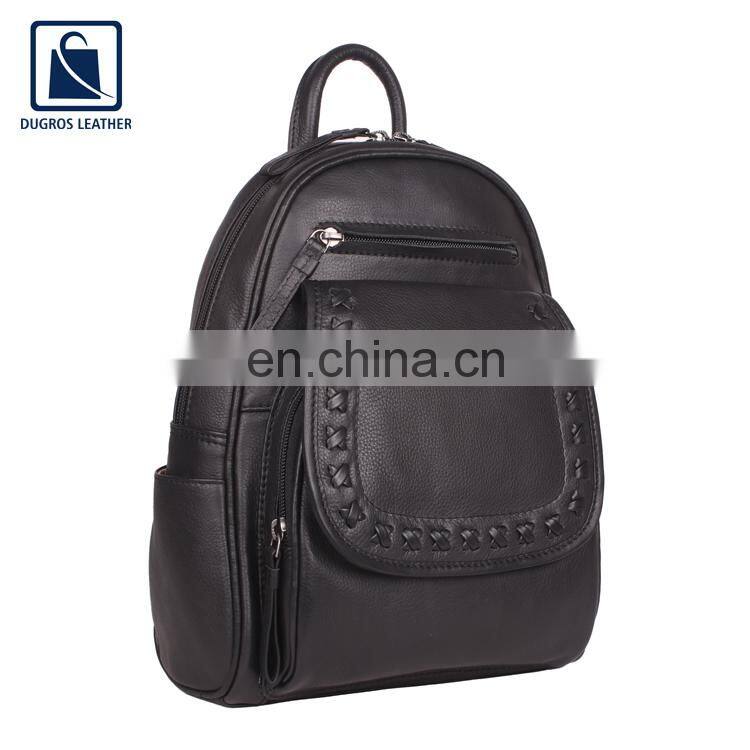 Factory Direct Sale Cotton Lining Material Zipper Closure Type Genuine Leather Unisex Backpack Bag at Competitive Price