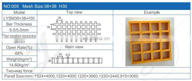 long lifetime walkway high strength plastic FRP grating for rooftop solar power station