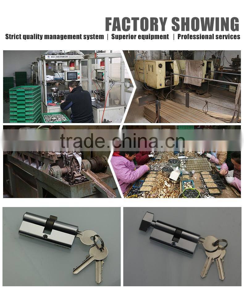 Solid brass double wooden door lock cylinder