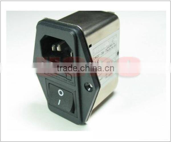 Durable 115/250VAC IEC320 active power fused emi filter with switch