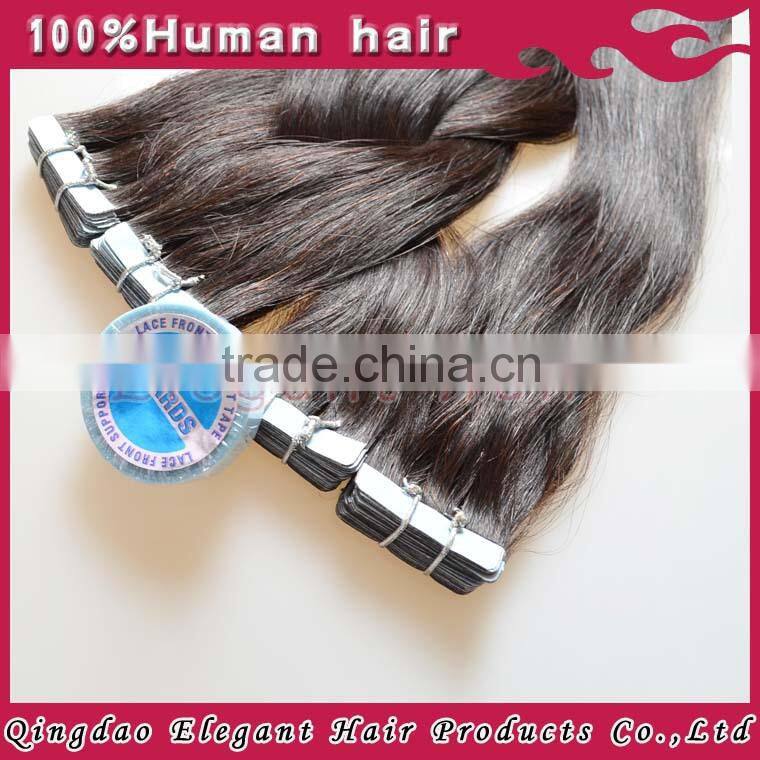 Shedding free virgin human tape in hair extension wholesale indian human hair extension
