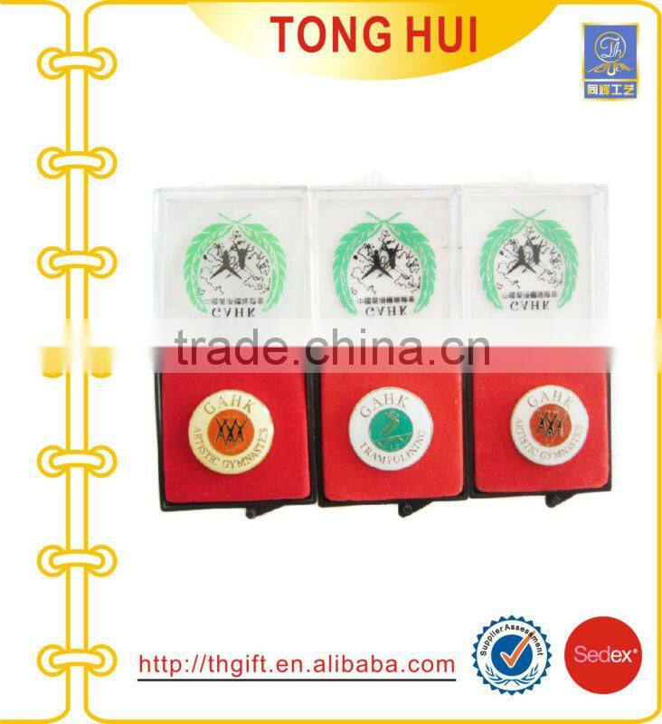 Metal badges for college logo