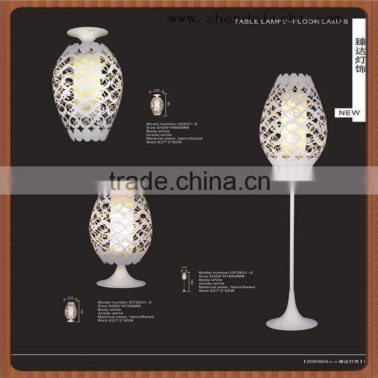 hollow out white flower lampshade Hotel table lamp& bedside decoration lamp
