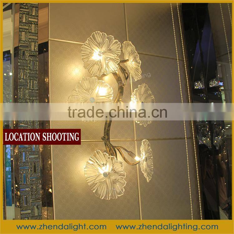 folower tree shape hand blown glass wall lamp with led wall sconce
