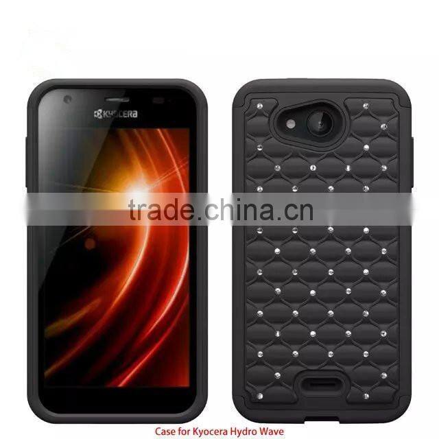 Keno Shining Diamond-studded Armorbox Drop Resistant Silicone Case for Kyocera Hydro Wave