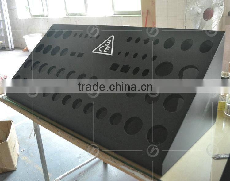 Professional 3ce cosmetic display stand,modern customized cosmetic display