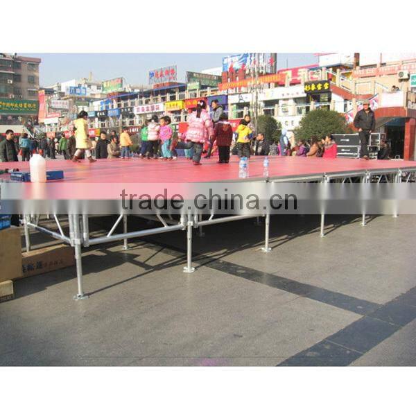 Portable aluminum assembly stage hire