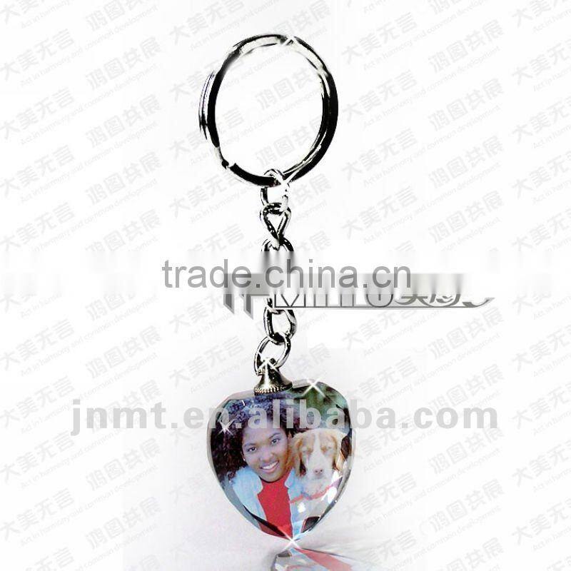 SK-07 Polygon square sublimation crystal keychain gift