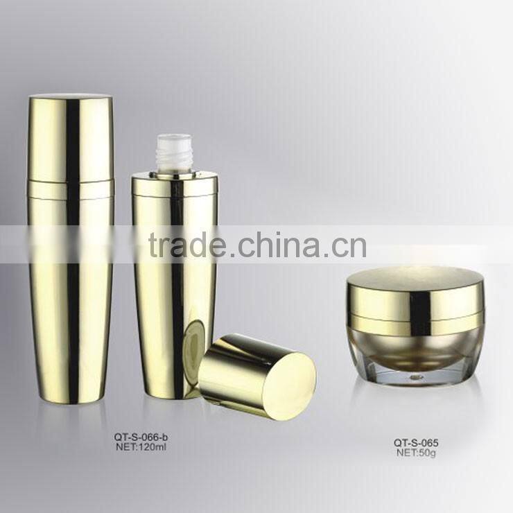 Distinctive Design Plastic Oval Cosmetic Cream Jar for Acryl Gold Shiny Color Series 20g 30g
