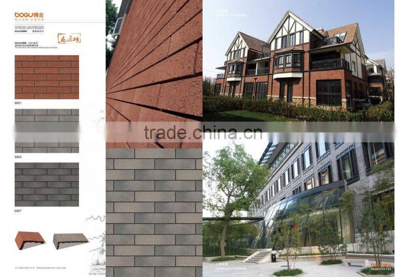 Color-shade exterior thin brick ceramic terracotta clay wall tile