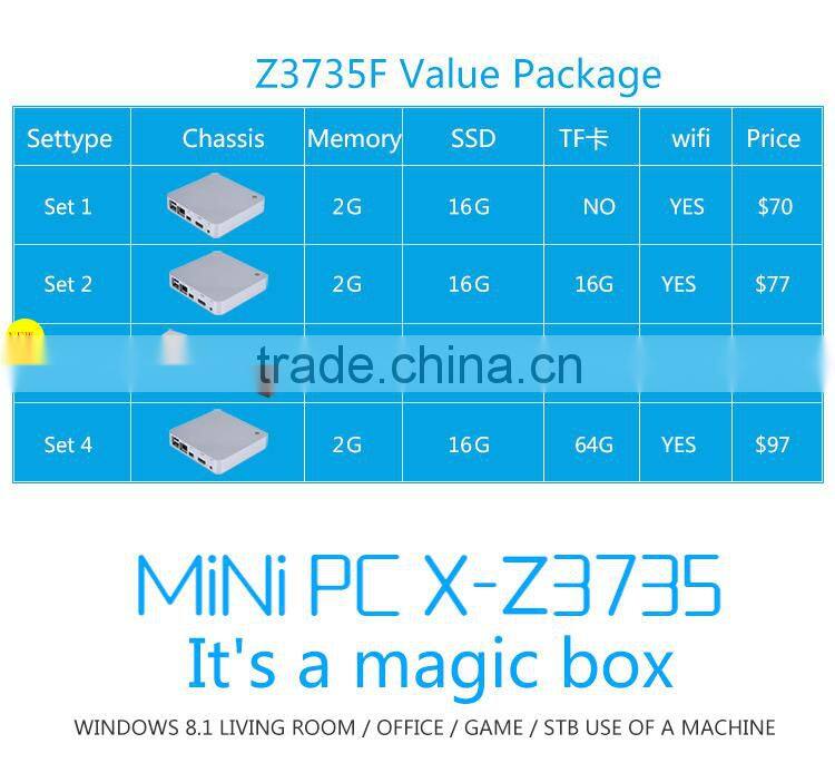 XCY FANLESS EMBEDDED COMPUTER INTEL ATOM Z3735F WITH 2G RAM 32G SSD HTPC NO HEAT LESS HEAT COMPUTER