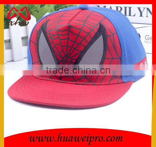 China wholesale kids cute applique embroidered spiderman baseball cap