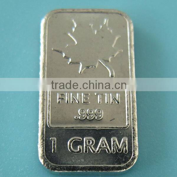 A103 1 Gram 999 Fine Tin Maple Leaf Bar