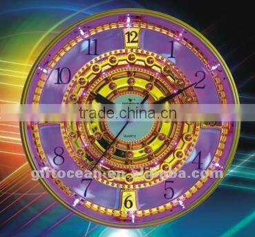 Noble LED light analog wall clock, hotel LED wall clock