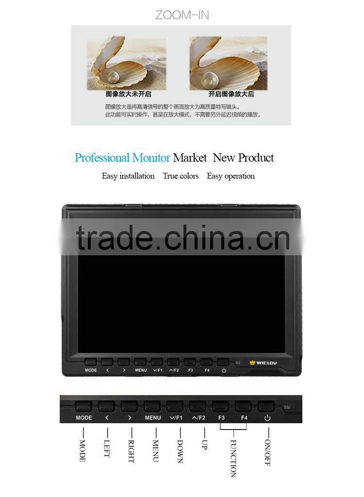 High Precision Wieldy HD IPS 7 Inch Lcd Monitor For Dslr Crane Video Jib Crane