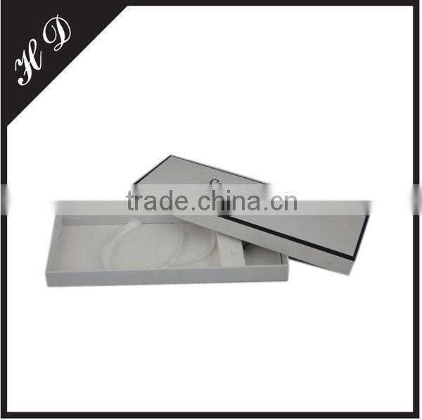 White Men's Tie Cufflink Set Gift Packgaing Box With dividers