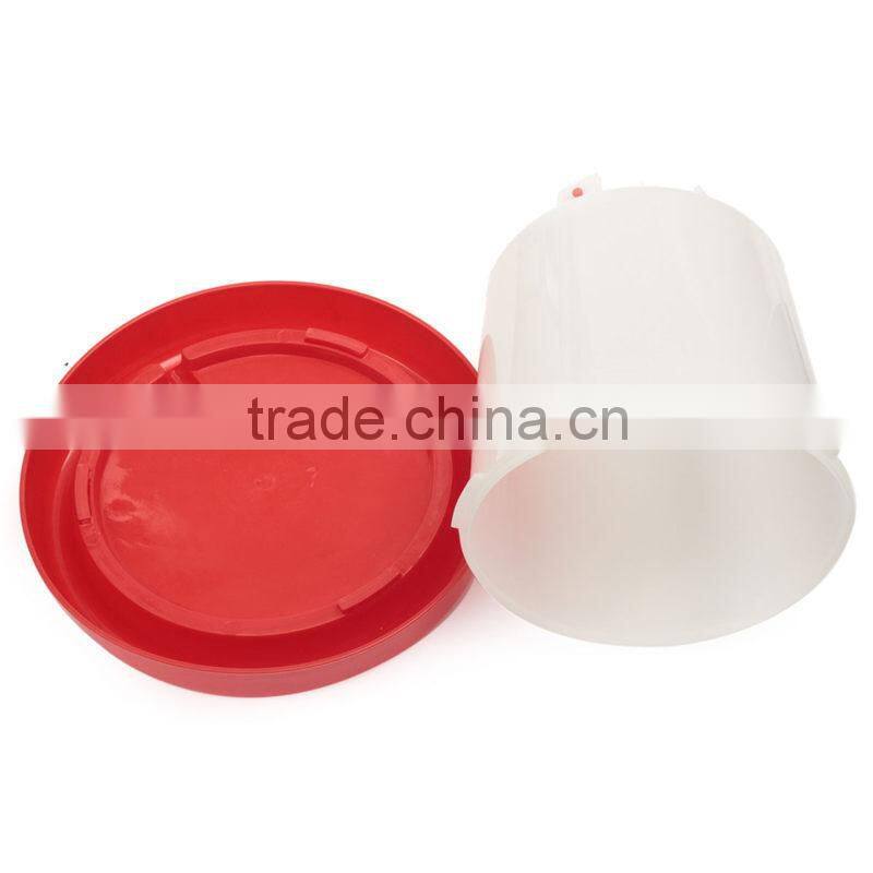 Lowest Price 22.5x16x23.5cm 3 Liter White+Red Plastic Chicken Chicks Hen Poultry Drinker Waterer with Handle