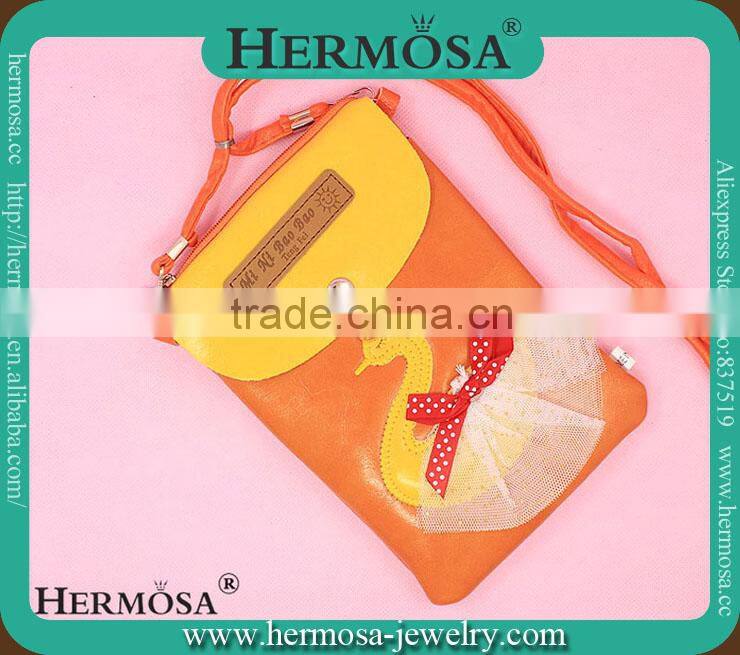 Lovely Red PU Creative Cartoon Swan Style Lovely Mini Chrildren Coin Purse Phone Keychain Bags Wholesale PUB 23