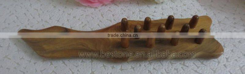 Custom Logo Wood Head Massager with Handle