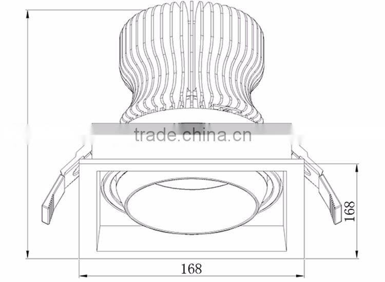 Newest high quality cheap price clothing shop low strobe aluminum recessed grille downlight