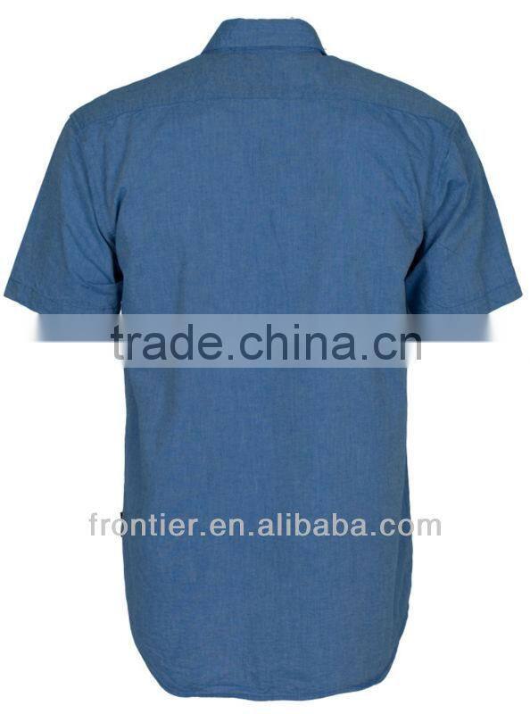UPF 50+ chambray short sleeve shirt pre-shrunk cotton drill workwear