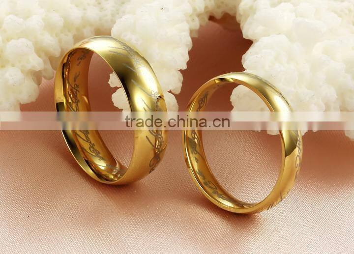 Simple Design Without Stone Pure Gold Wedding Ring