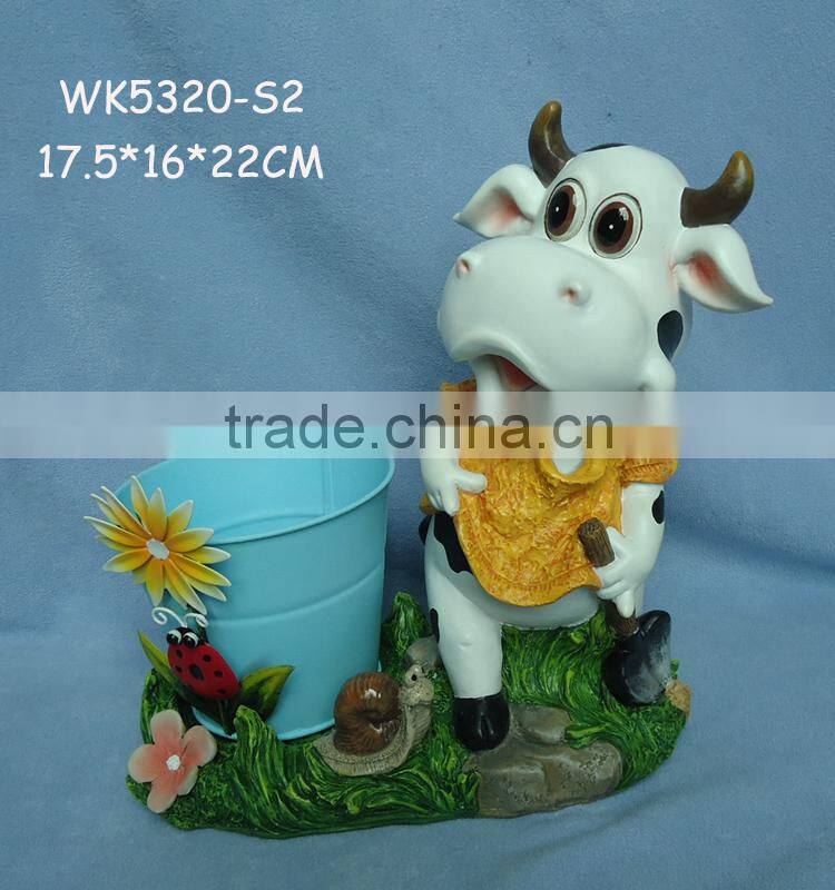 Cute resin pig figurine cheap small flower pots