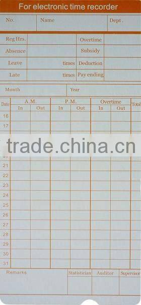 time cards 50pcs or 100pcs/ bag, for relogios de ponto/ time recorder