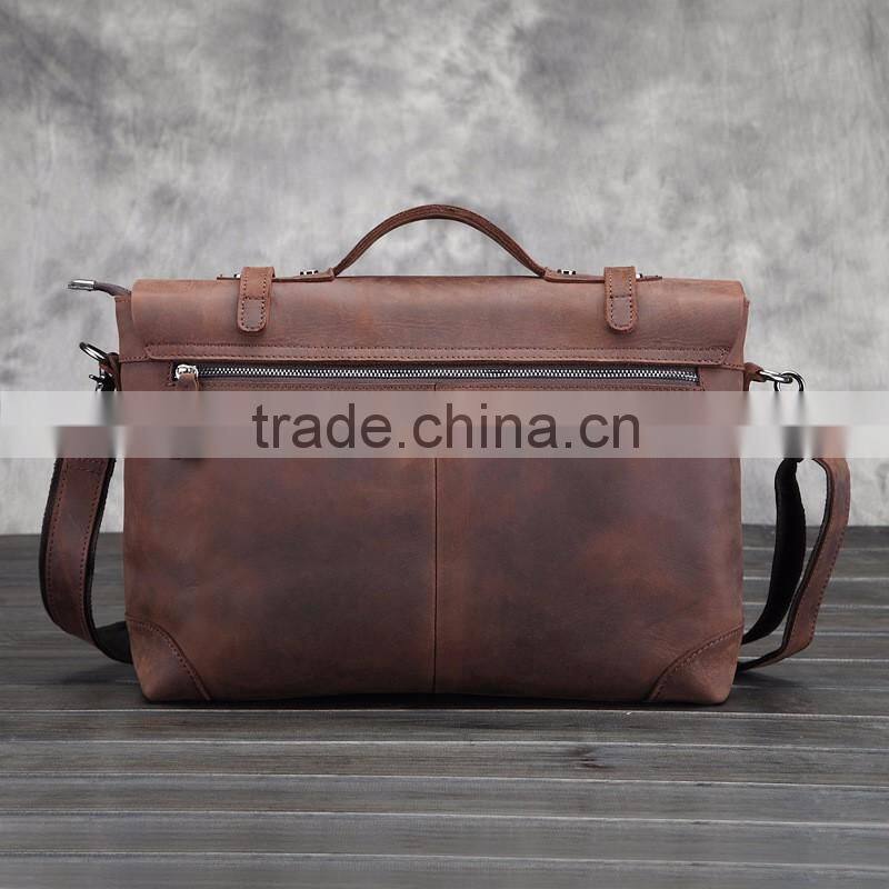mens vintage 100% genuine leather shoulder messenger bag