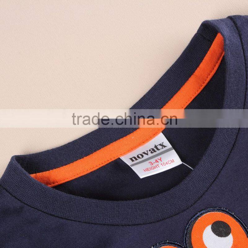 (A6501) NOVA garment wholesale design fancy cotton clothing baby boy t shirt whith printed dinosaur 3d pattern winter wear