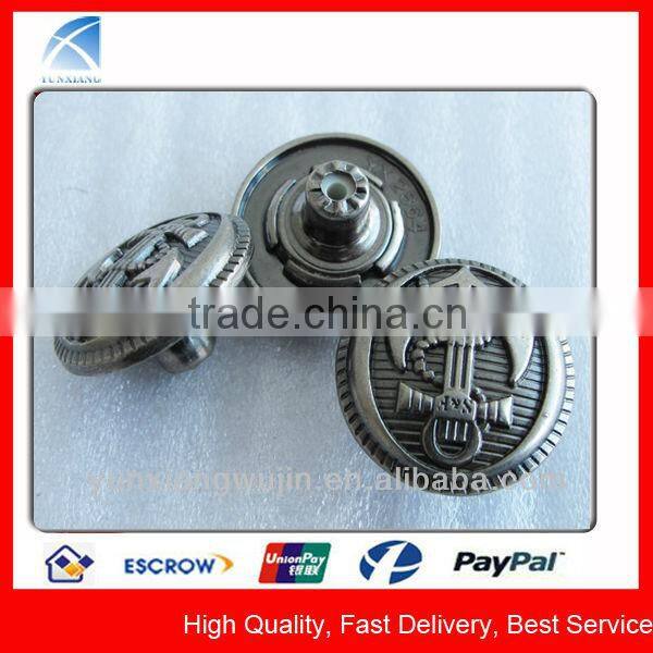 YX2514 Antique Silver Round Metal Jeans Button Fasteners