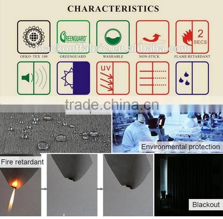 Oeko-tex 100 certified OEM service curtain 100% polyester blackout fabric