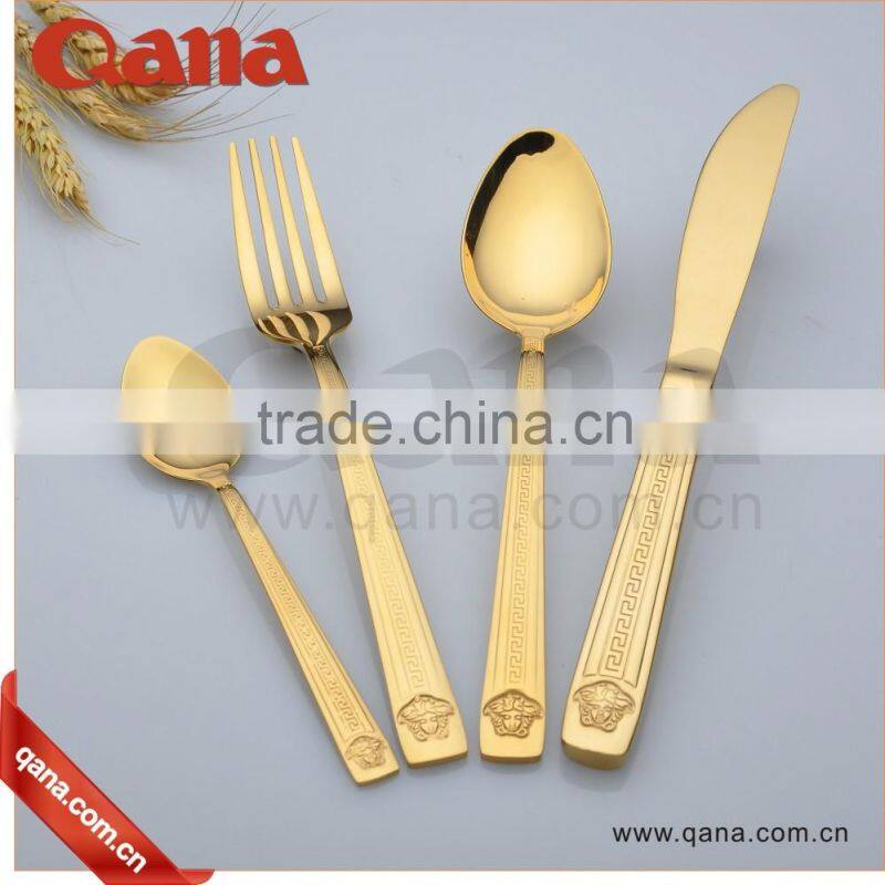 gold plated cutlery, gold cutlery set,flatware set with gold wholesale