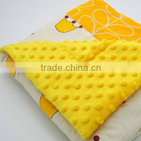 23% Off Crib Used Customized Cheap Crown Print Yellow Cotton Infant Quilt