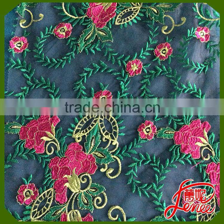 Wholesale Price Cord Embroidery Fabric With Handmade Floral Design Decoration