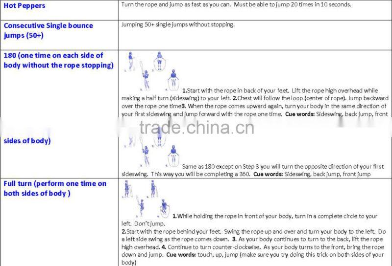 2016 hot sale adjustable rope wholesale pvc jump rope