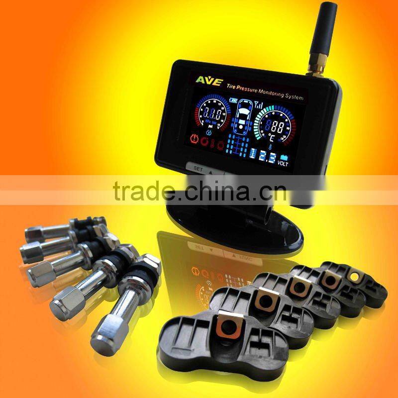 TPMS: AVE Color LCD TPMS for Car+Trailer/ Motorhome/ Camper / 4x4/ AVE-T1008P Tyre Pressure Monitoring System