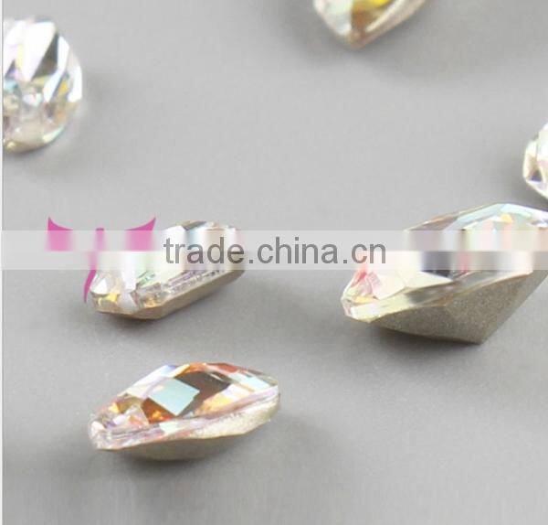 2015 iridescence sharp bottom rhinestone/tip accessories crystal for nail art decoration