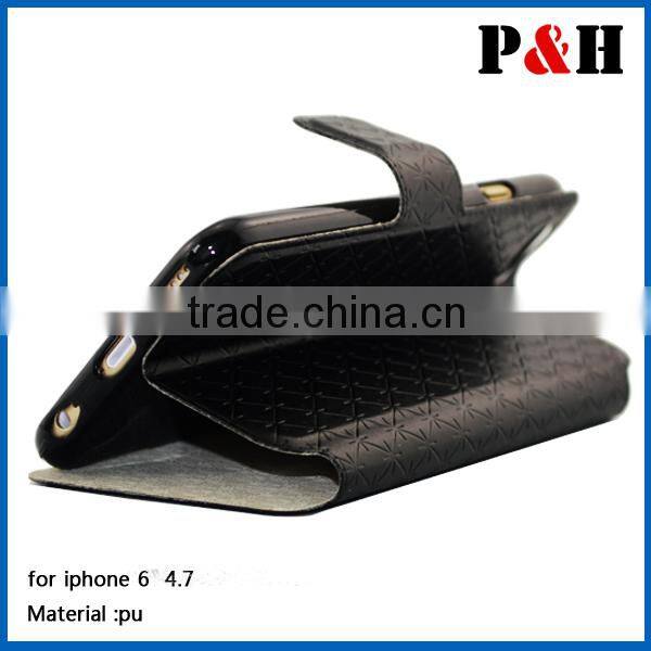 Wallet Flip Cell Phone Leather Case for iPhone 6,Wholesale for iPhone 6 Wallet Leather Case with Card Holder