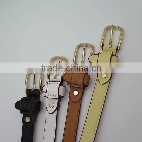 Colorful skinny women leather belt
