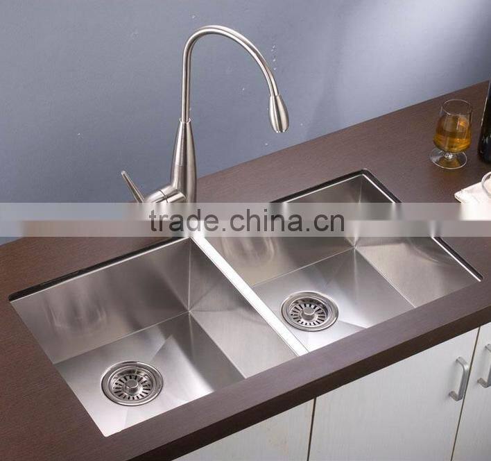 2016 New design undermount stainless steel single handamde kitchen sink