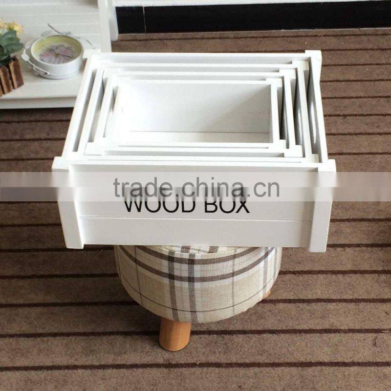 wooden box white, wood craft box, white storage box