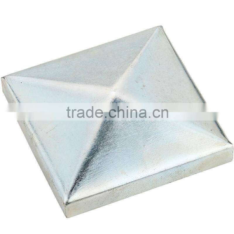 Steel Fence Post caps white galvanized