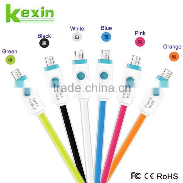 Universal USB Charger LED USB Cable for Android, Fashinable TPE Flat Data Cable