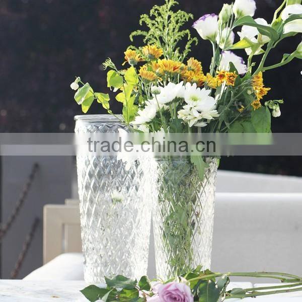 2016 hot selling different size colored clear glass vases flower for home decoration