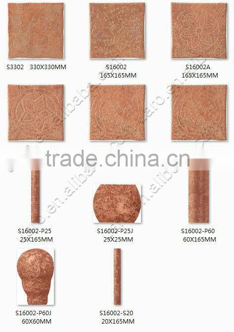 Brick red glazed luxury porcelain vintage rustic home decor