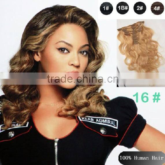 1B color virgin brazilian hair remy hair extensions clip in hair extension